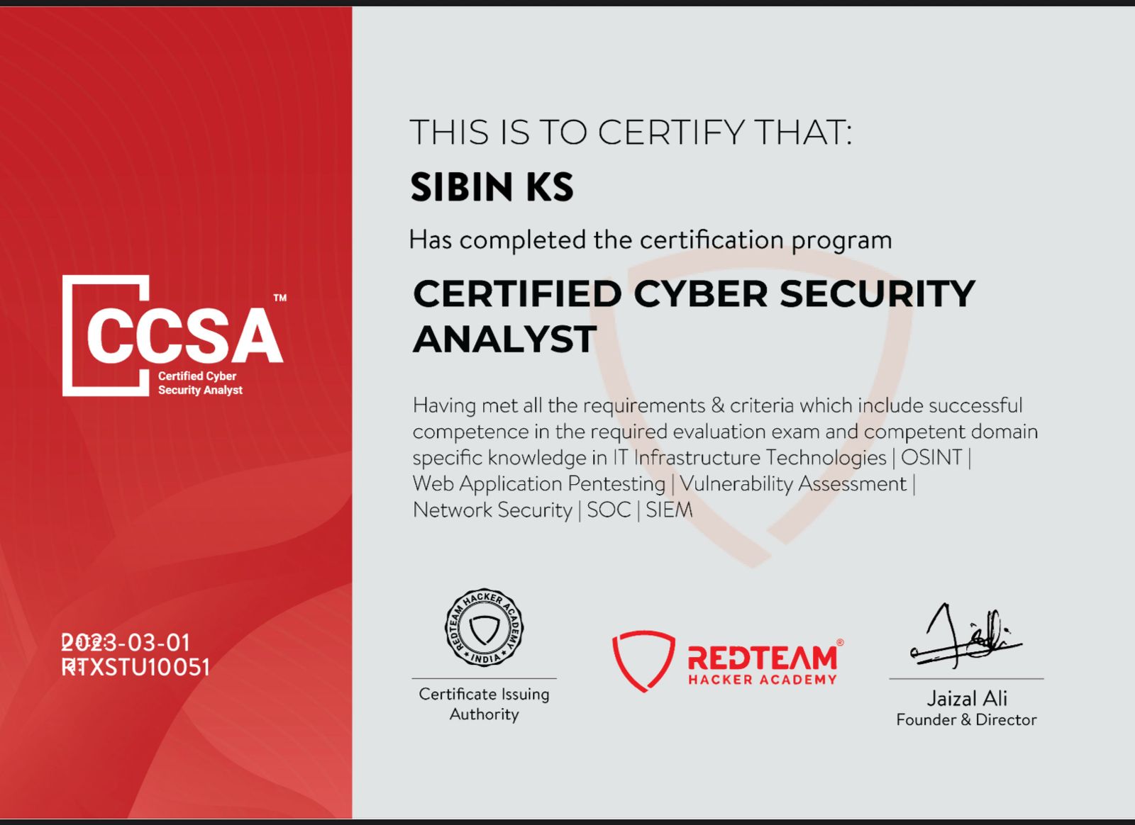 Certified Cyber Security Analyst